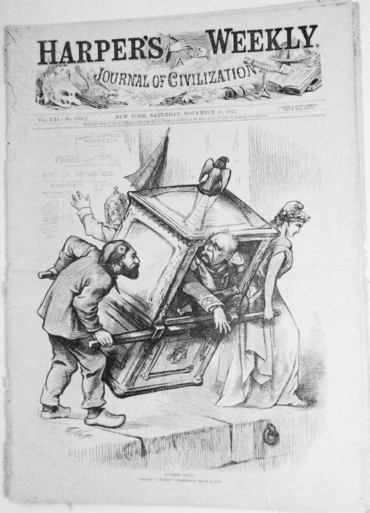 Harper's Weekly November 10, 1877 - The Web of Ruin, etc Original complete issue