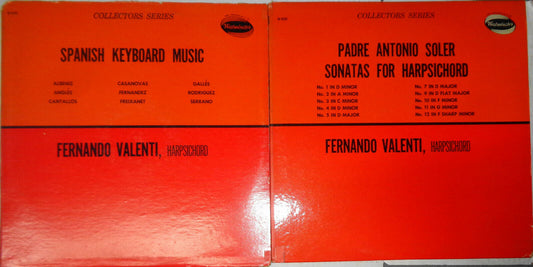 2 Fernando Valenti LPs - Soler Sonatas & Spanish Keyboard Music - Westminster