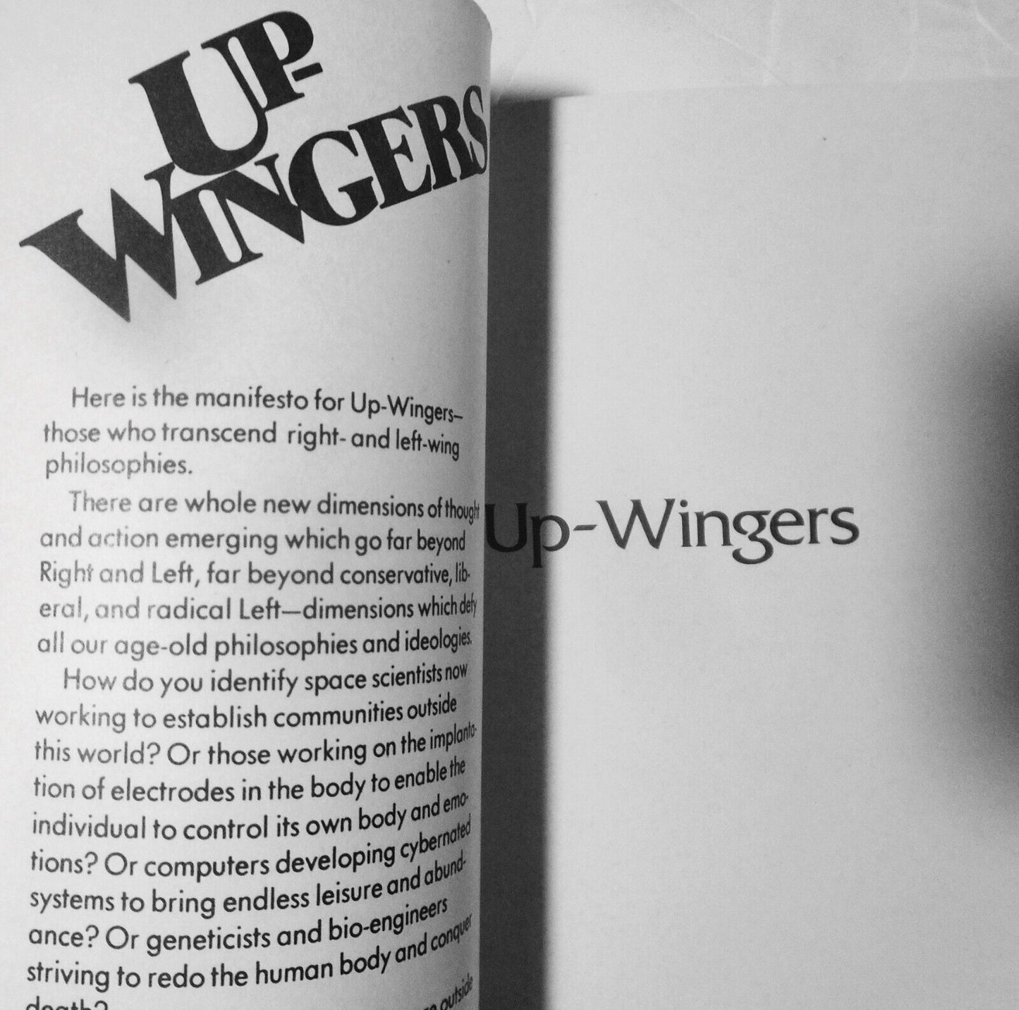 Up-Wingers: A Futurist Manifesto: F. M. Esfandiary -  1st thus Edition 1973