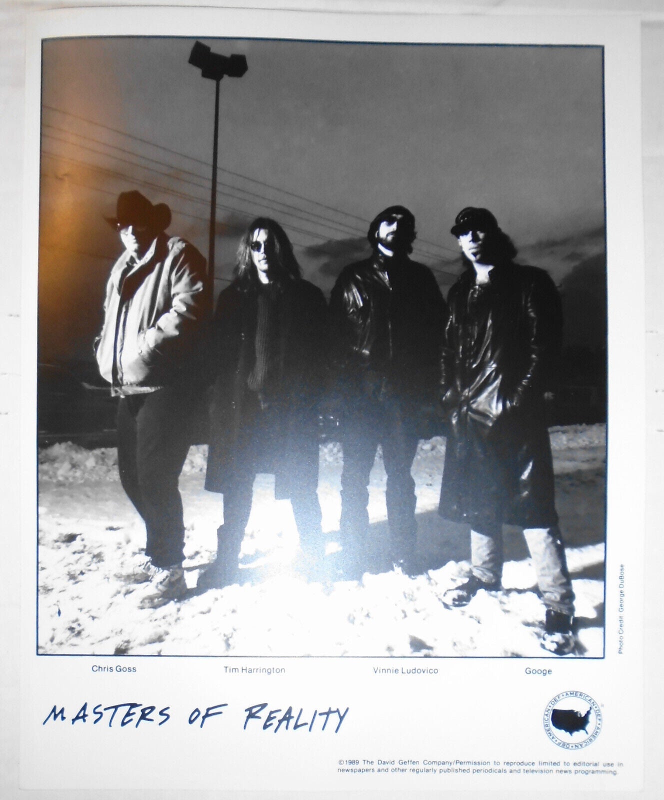 Masters of Reality - 2 Press Photos, 1989 -- American hard rock band