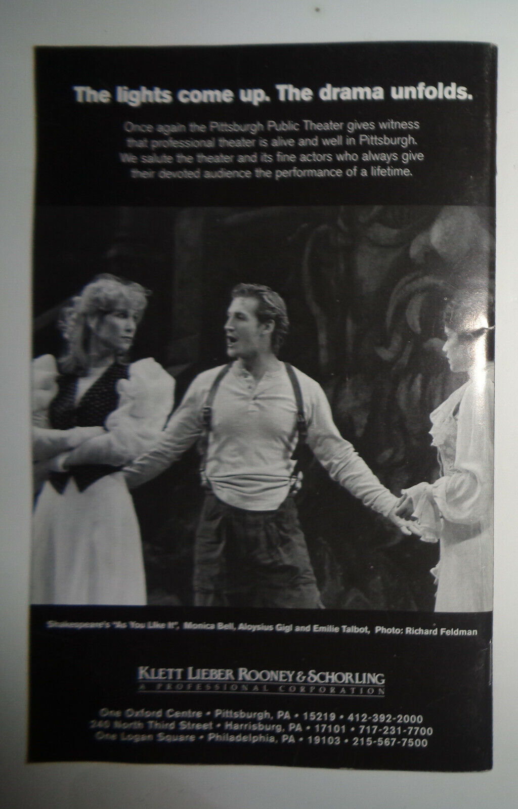 AMAZING GRACE - SOUVENIR PROGRAM - 1995 PITTSBURGH PUBLIC THEATER