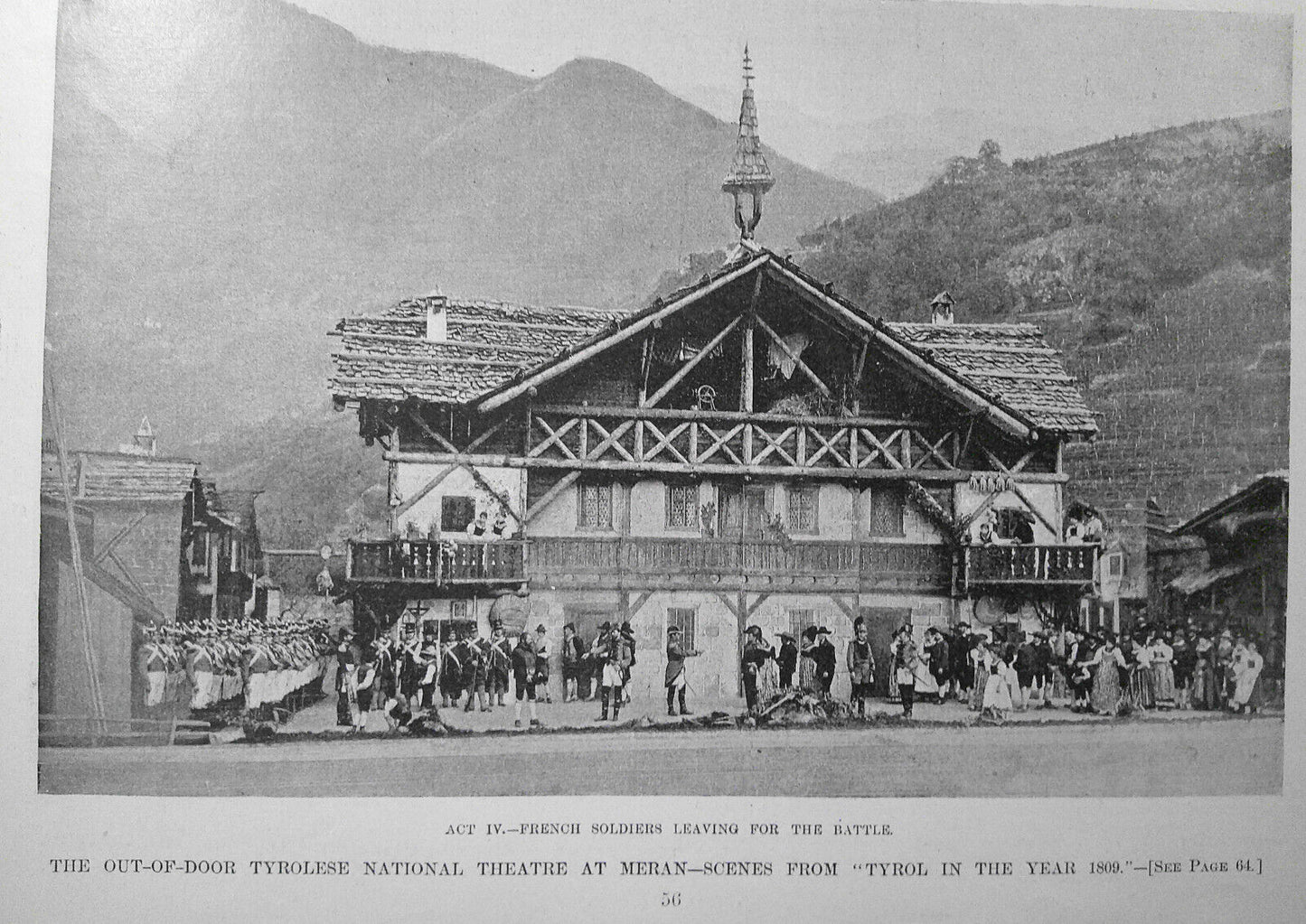 The Out-of-Door Tyrolese National Theatre at Meran. Harper's Weekly, 2/10/1900.