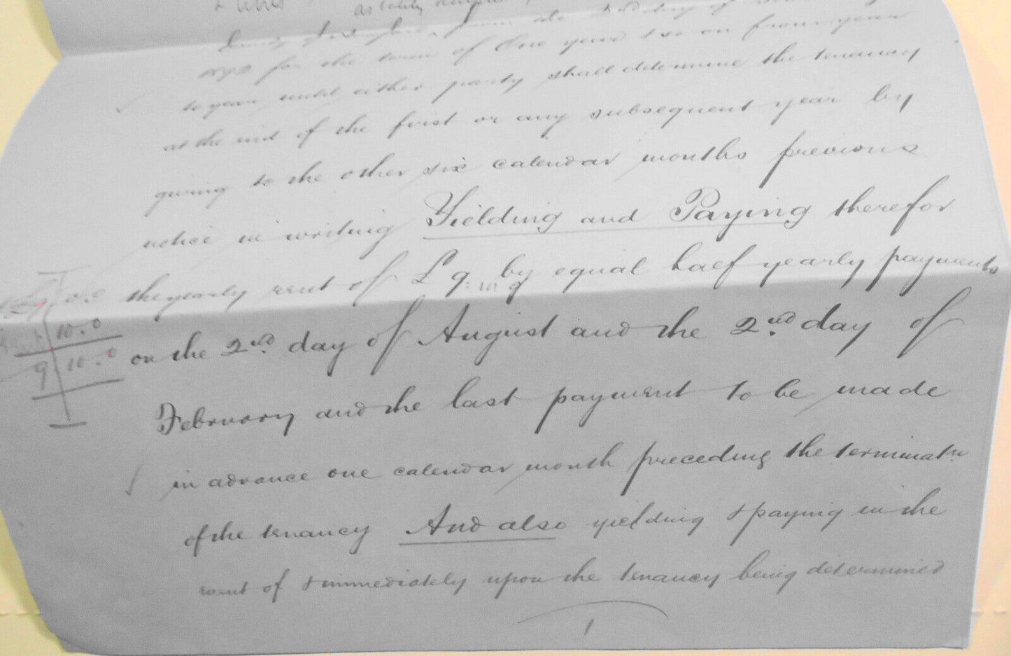 1892 Draft Lease. Hereford, England. Clark & Martin to William Williams.