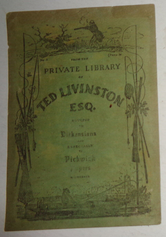 Ted Livingston Ex Libris Bookplate - 1936 - Dickensiana, Pickwick Papers