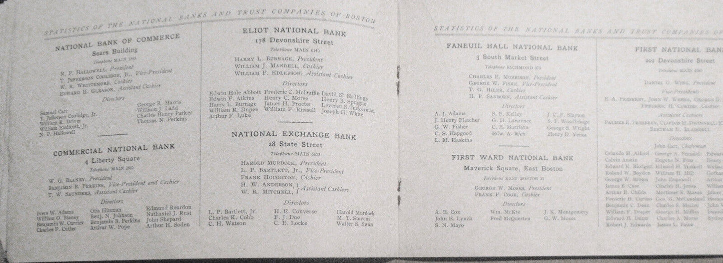 1905 Statistics of the national banks & trust companies of Boston