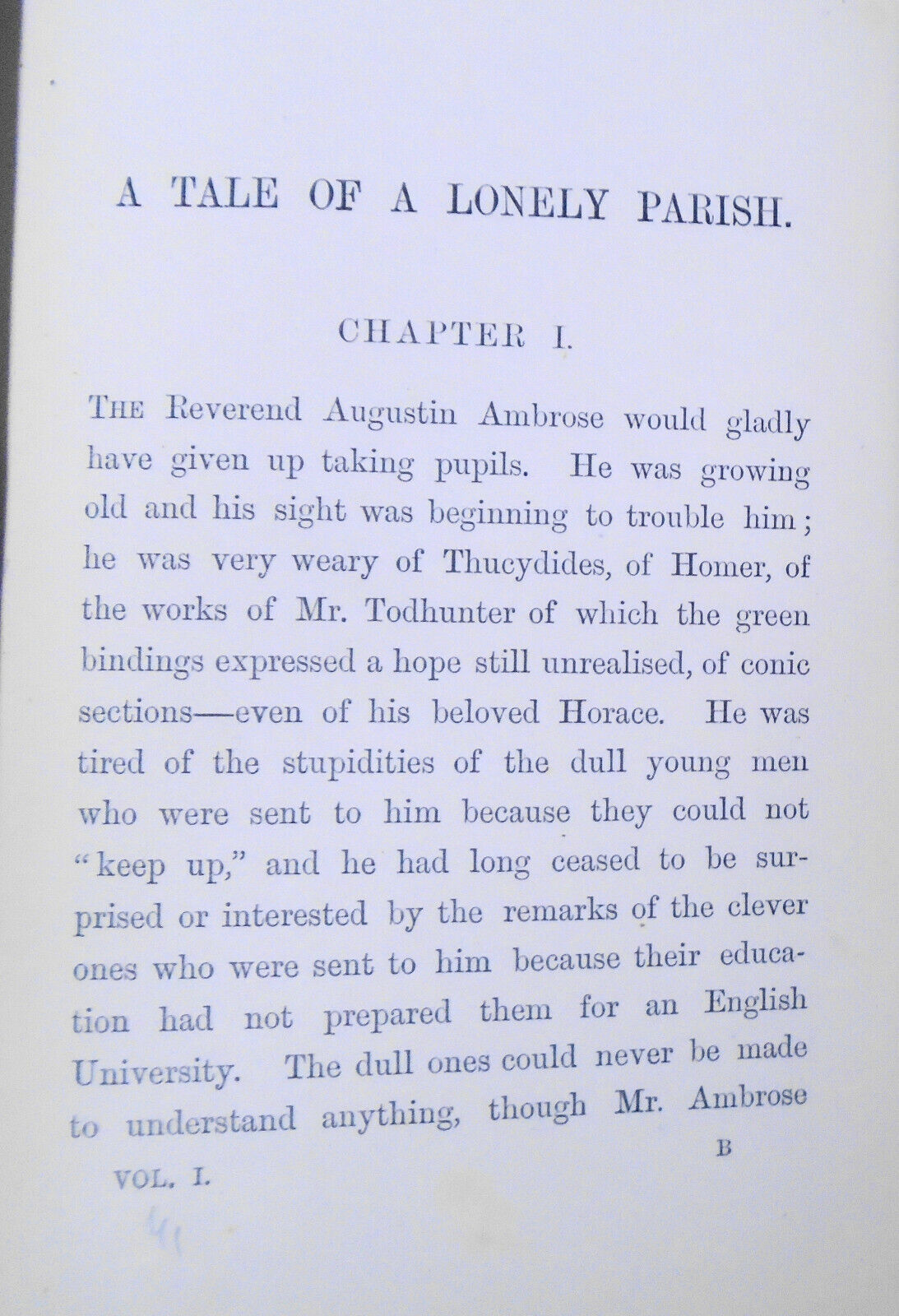 1886  F. Marion Crawford A Tale Of A Lonely Parish. Two Vol. Set - First Edition