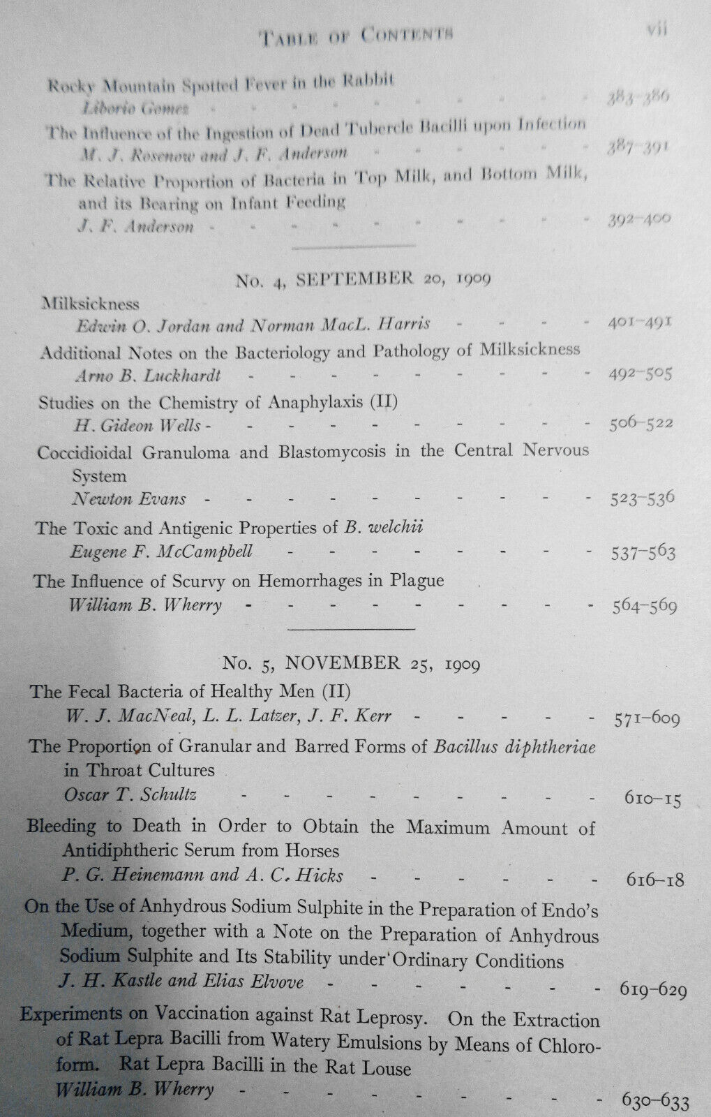 The Journal of Infectious Diseases. Volume 6, 1909. Original.