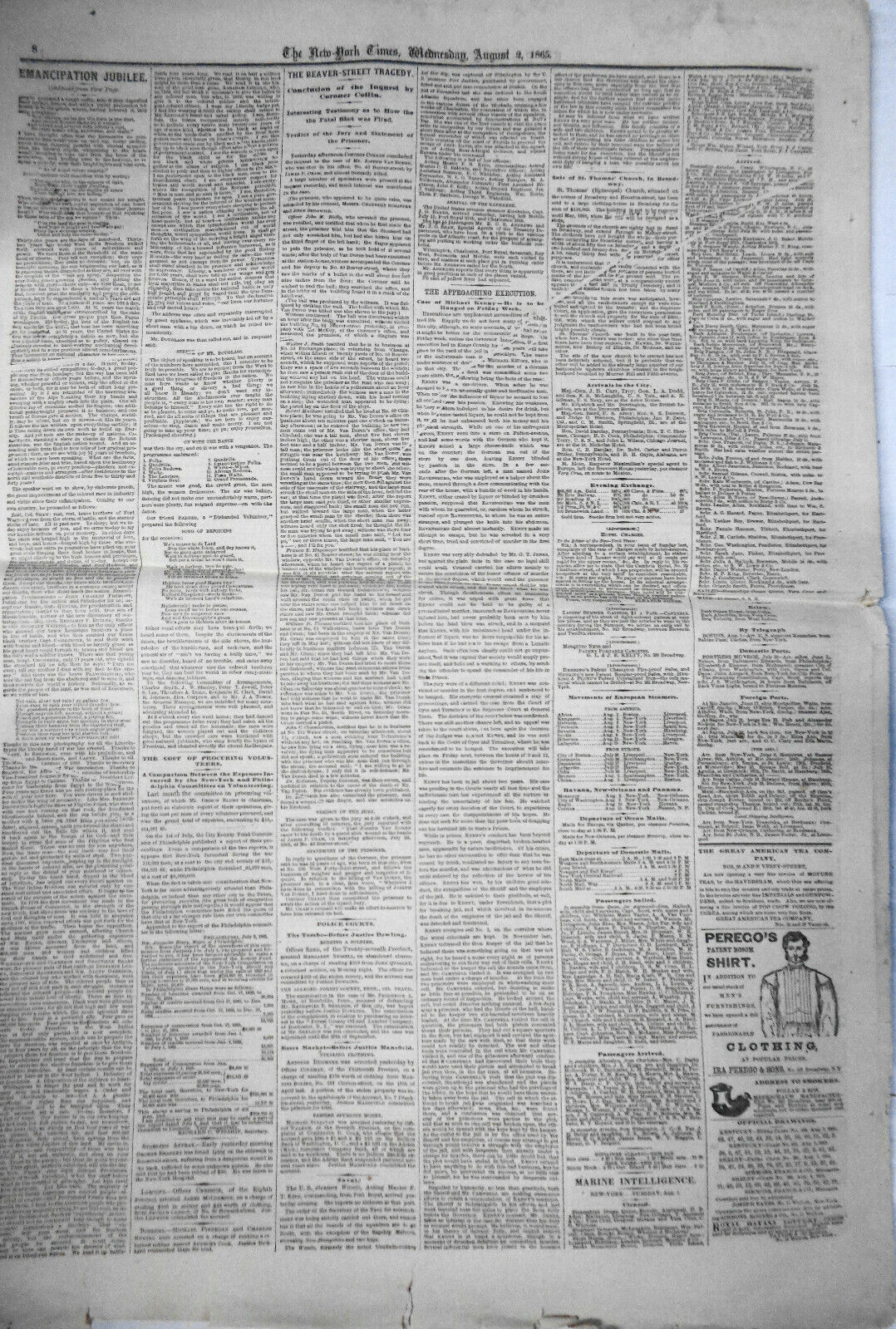 THE NEW YORK TIMES. AUG 2, 1865 - EMANCIPATION JUBILEE IN BROOKLYN; FREEDMEN ...