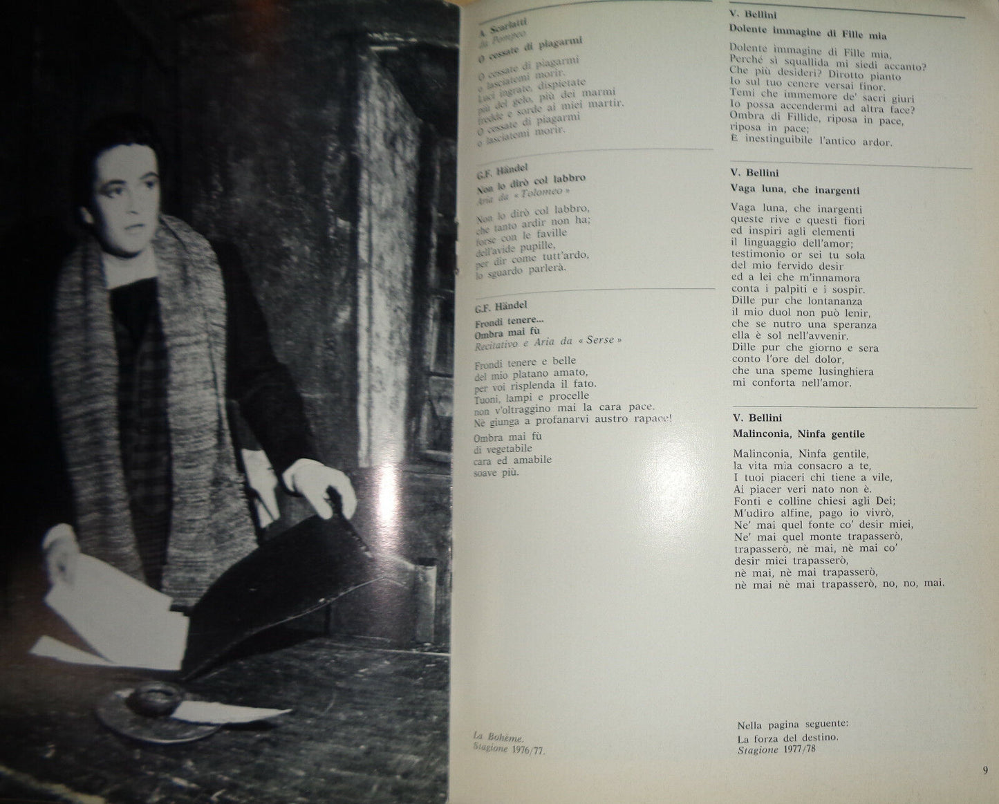 JOSE CARRERAS (TENORE) - PROGRAM - TEATRO ALLA SCALA 1979