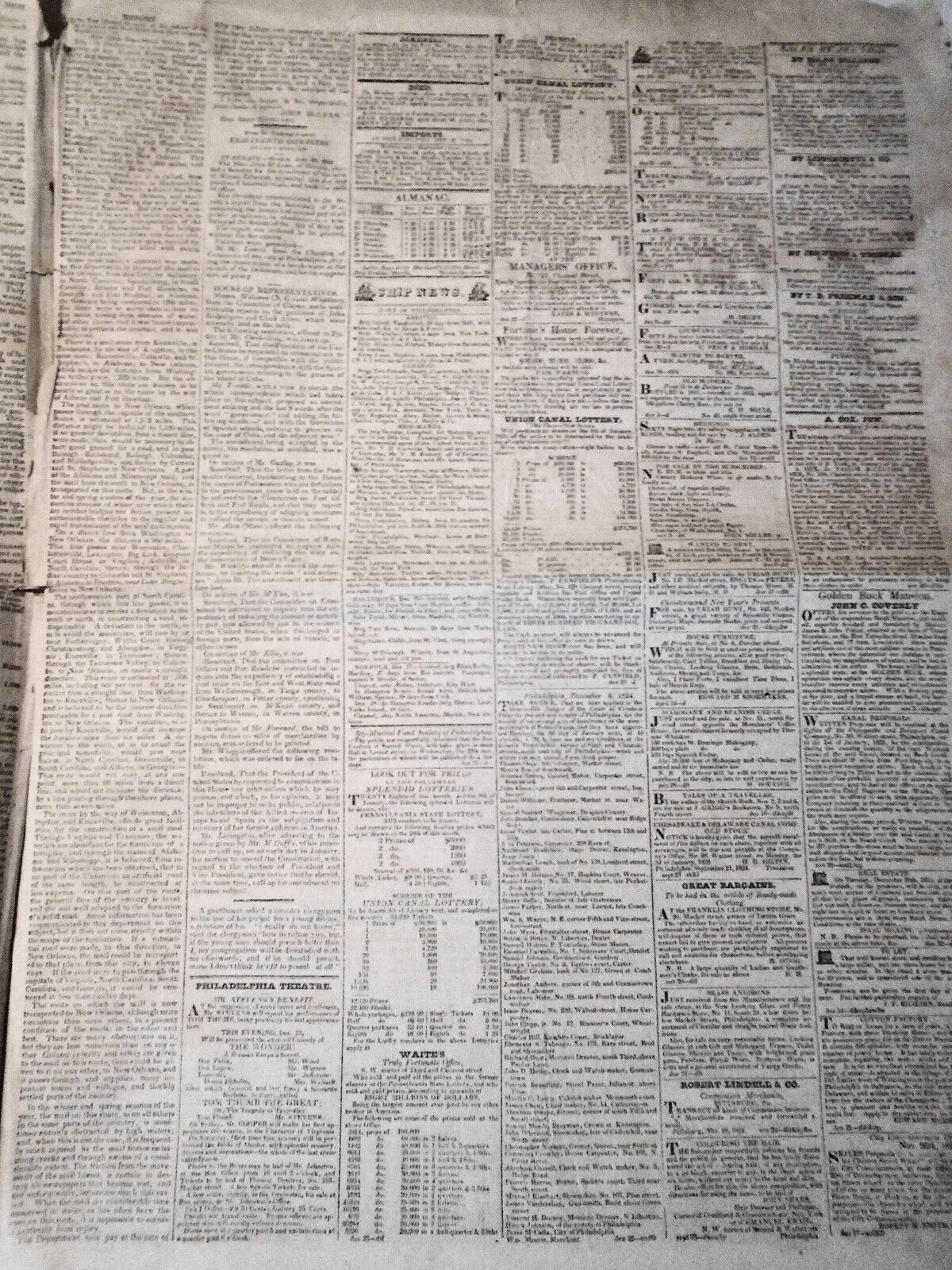 The United States Gazette December 23, 1824 - South Carolina laws re. Blacks etc