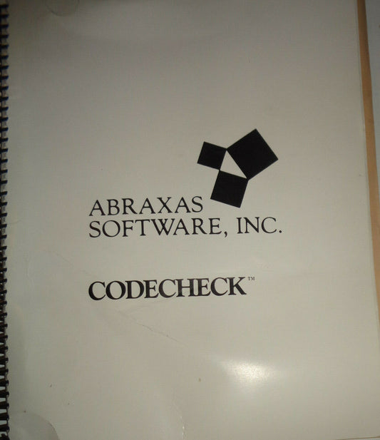 CODECHECK 2.0 - Abraxas Software - C Code Analysis DOS Professional 1990- Unused