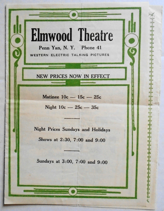 Elmwood Theatre Program, 1932. Arrowsmith; Wet Parade; Range Feud.