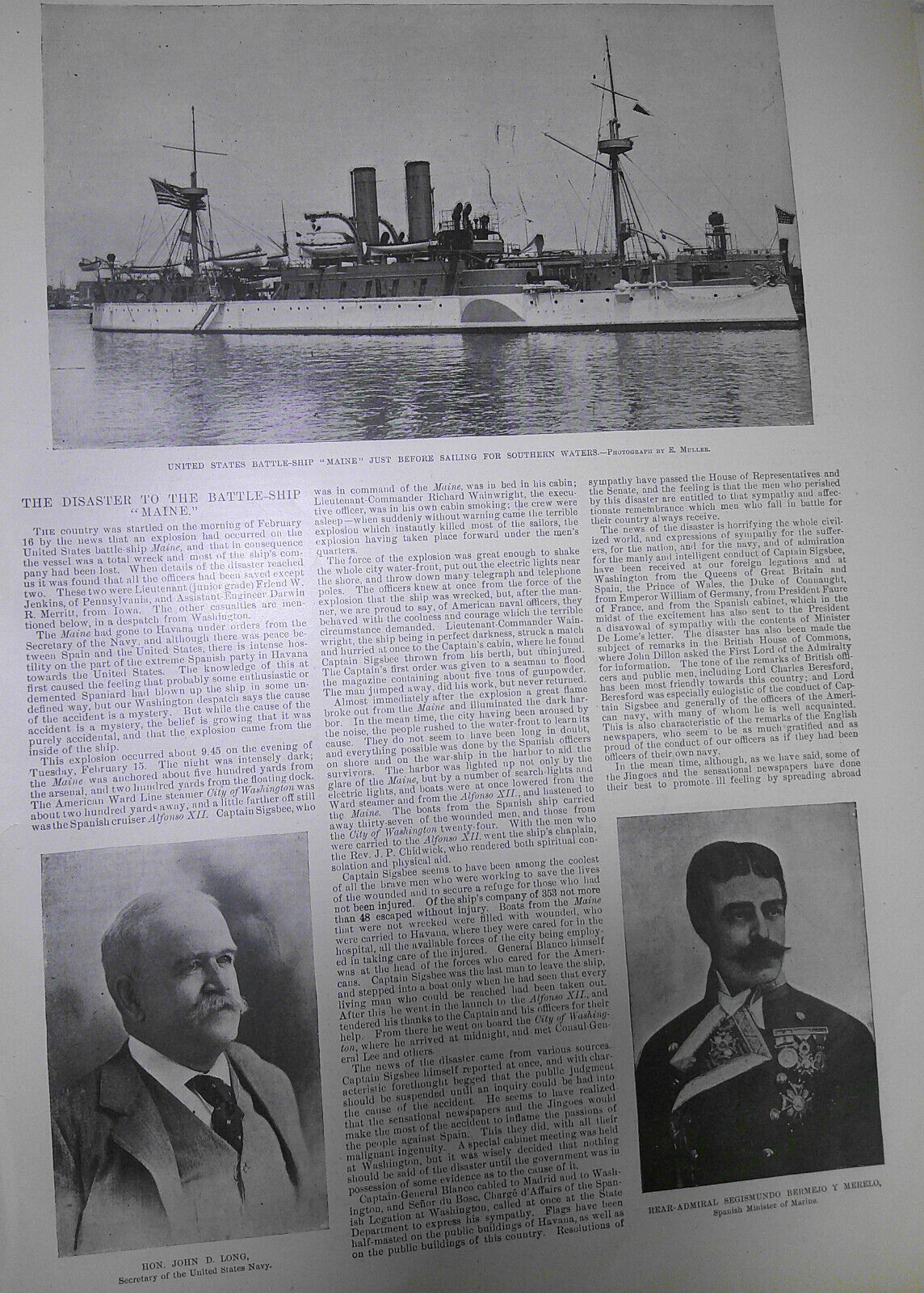Disaster to the Battle-ship "Maine" - Harper's Weekly, February 26, 1898 section