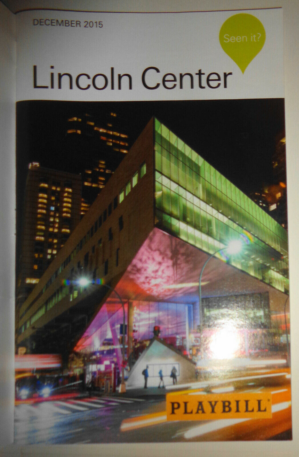 An Evening Honoring Valentino, Playbill, Lincoln Center, December 7, 2015