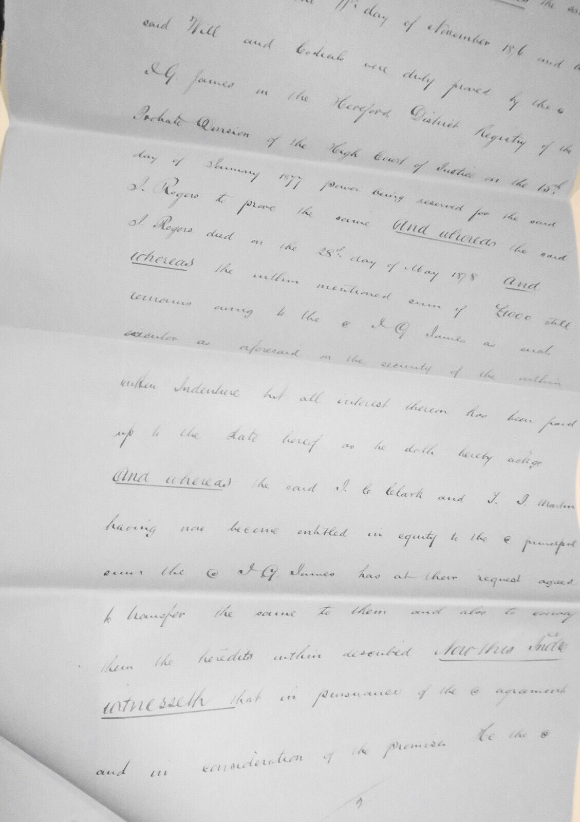 1880 Indenture - Transfer of Mortgage. Hereford, England.