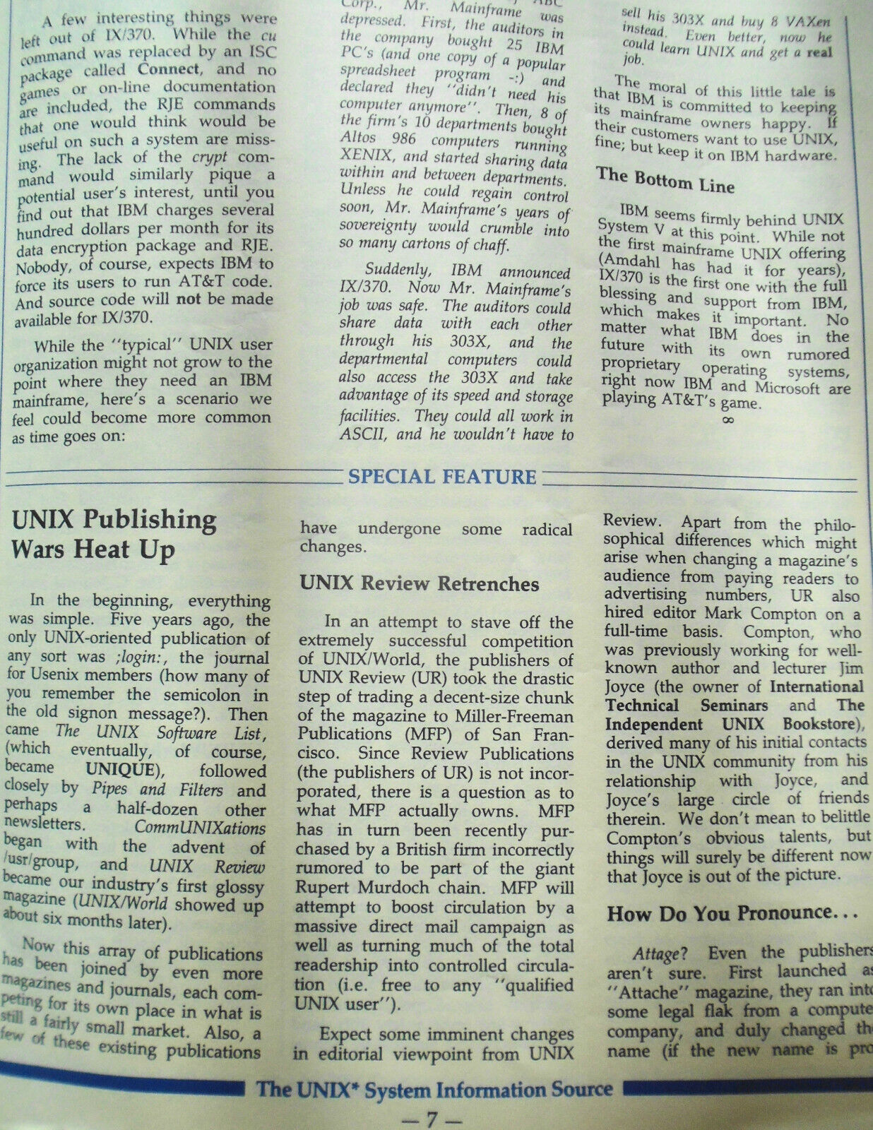 UNIQUE,  Vol. 3, No.  12, 1985 - The UNIX System Information Source