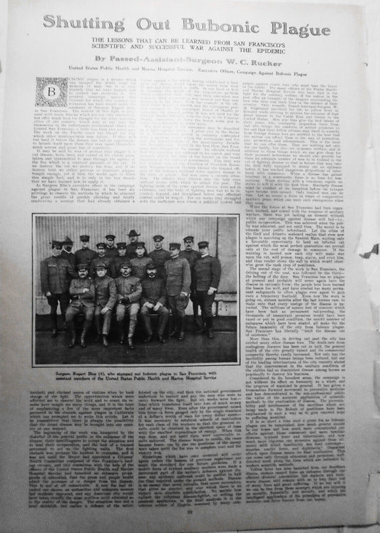 Shutting out the Bubonic Plague, by W. C. Rucker  Harper's Weekly, June 19, 1909