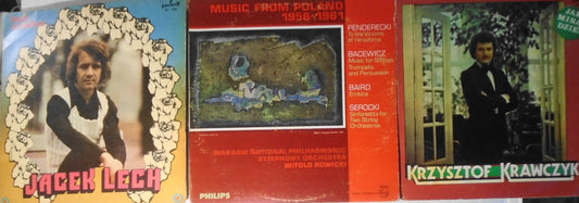 3 Polish vinyl LPs - Jacek Lech, Krzysztof Krawczyk, Music from Poland 1956-1961