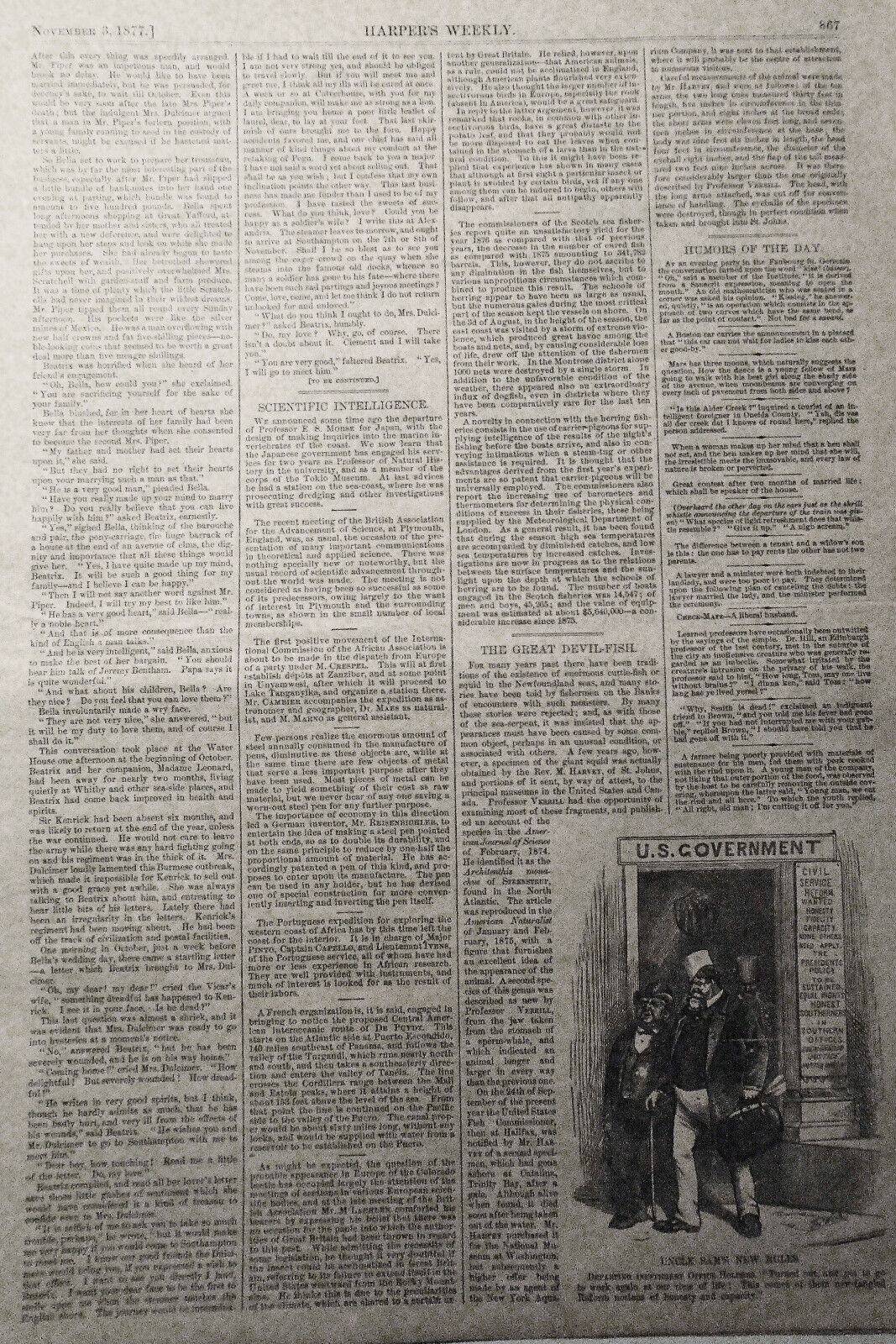 Harper's Weekly Nov 3, 1877 Original Complete Issue - The Millennium by Th. Nast