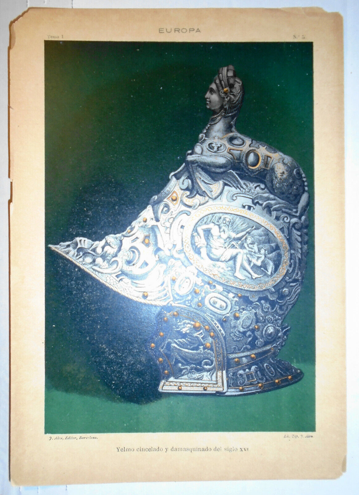EUROPA - lot of two lithographs circa 1890 by J. Aleu, Barcelona.