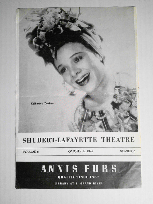 Katherine Dunham in Bal Negre, 1946 Shubert-Lafayette, Detroit. With Eartha Kitt