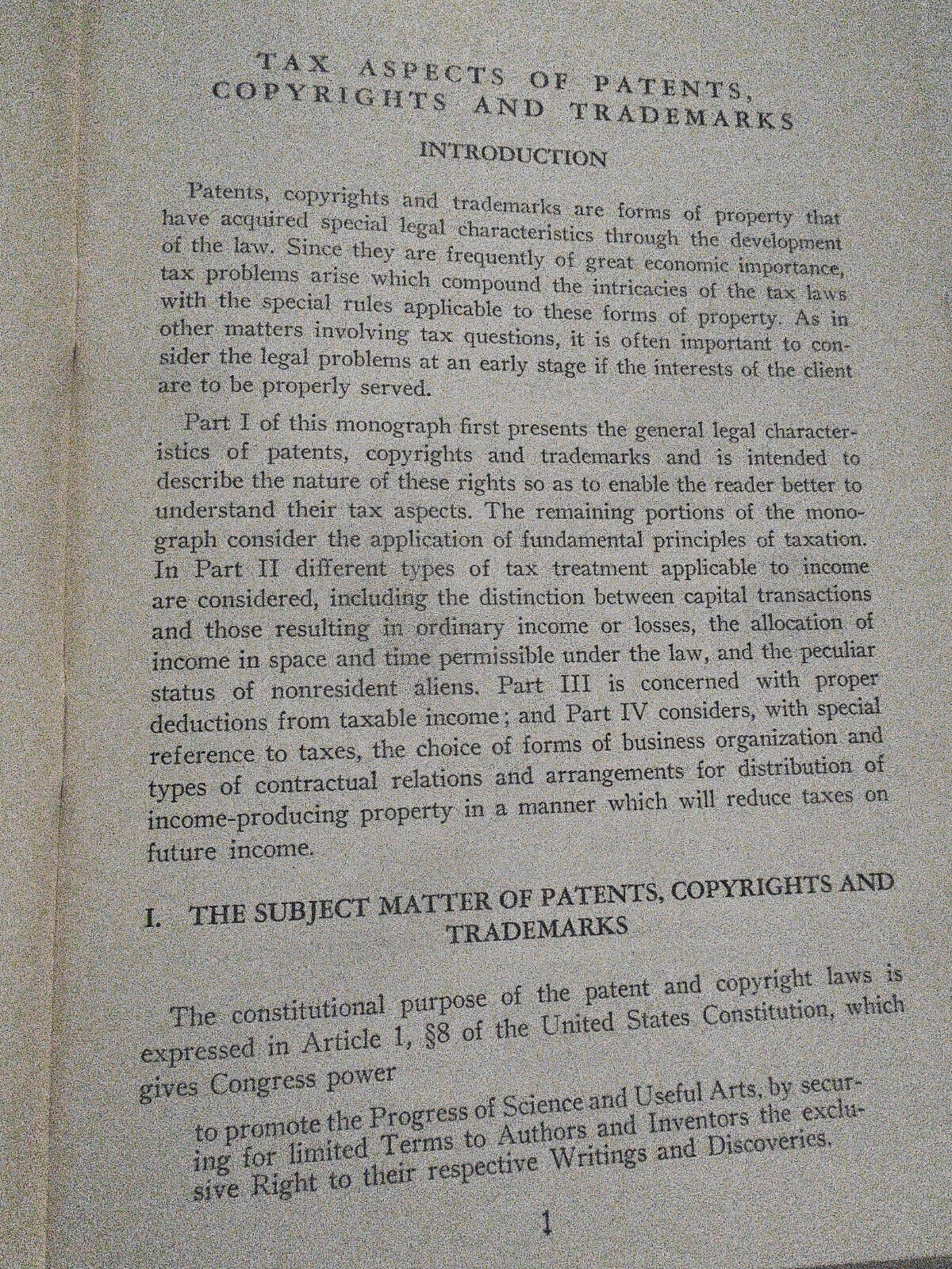Tax aspects of patents, copyrights & trademarks.  Paul Gitlin, W R Woodward 1960
