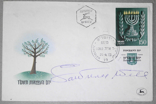 Lawrence Welk, Band Leader, SIGNED envelope - Israel, 1955.