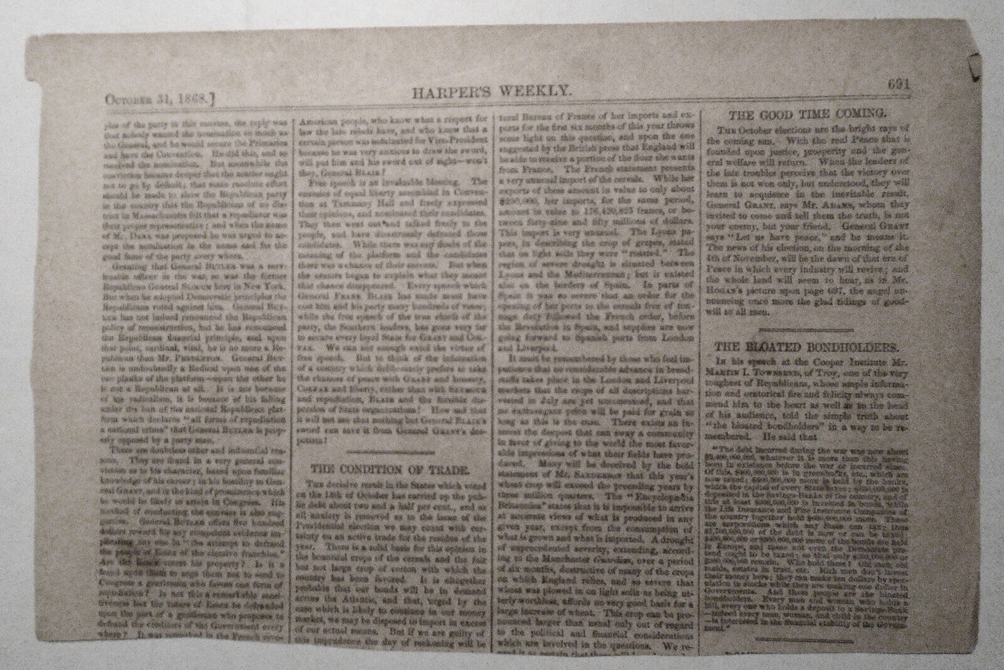 The City Of Cadiz, Spain - Harper's Weekly October 31, 1868