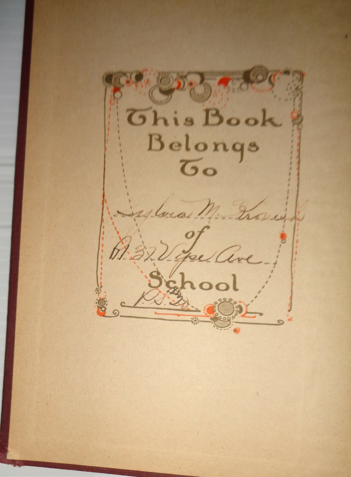 A MEMORY BOOK OF MY SCHOOLDAYS, 1920 Sylvia Kronish, with entries & photos