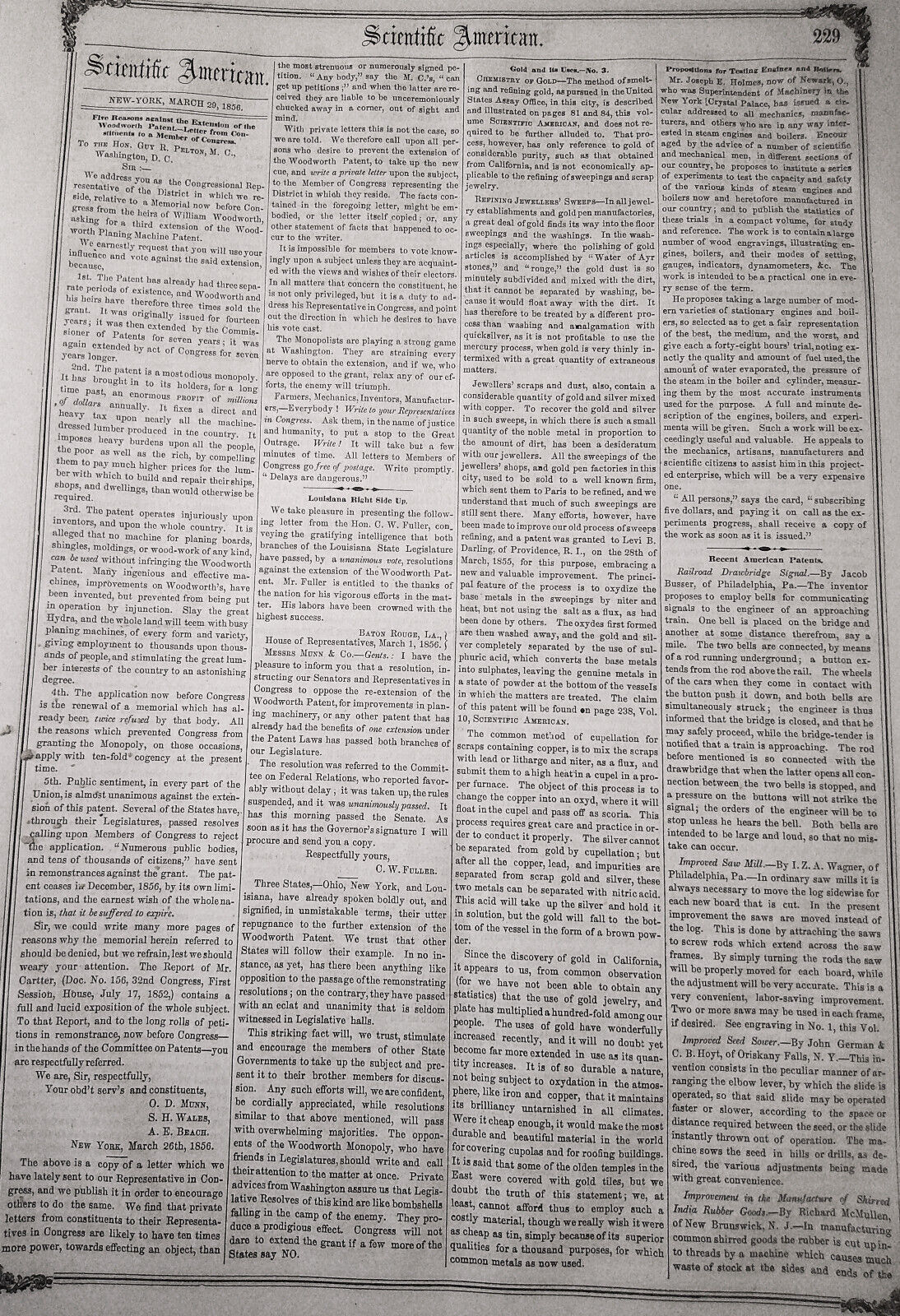Scientific American, March 29, 1856. Stereoscopic books; Daguerreotype Pictures