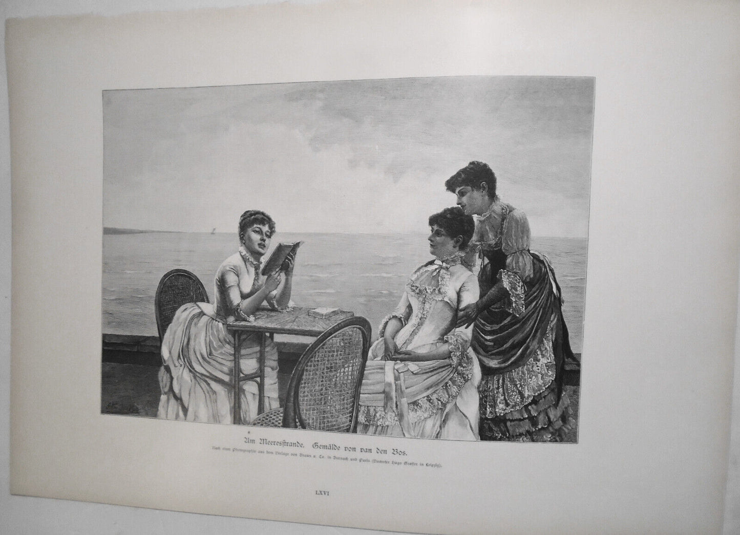 Um Meerestrande, by  Van Den Bos -- 1886.