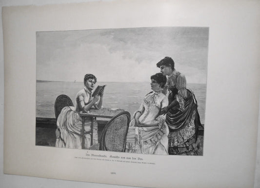 Um Meerestrande, by  Van Den Bos -- 1886.