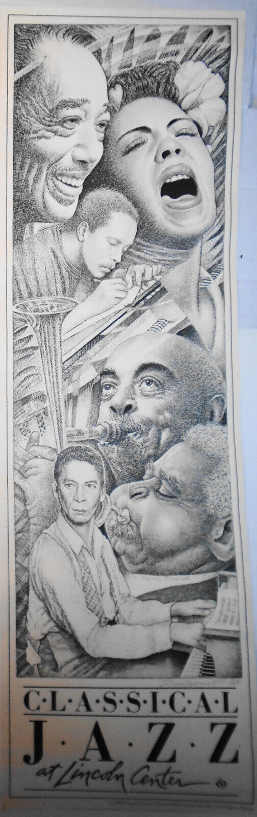Classical Jazz At Lincoln Center Poster, 1989. Signed By Artist Harry Pincus.