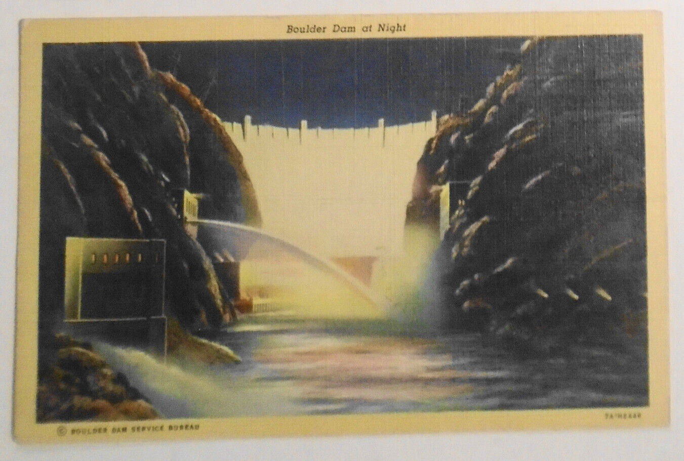 Boulder Dam, Barnegat Light, Horsehoe Falls 1940s -3 Antique Linen Postcards lot