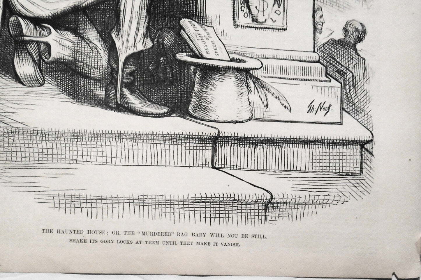 The haunted house; or, the "murdered" rag baby will not be still - by Nast, 1876