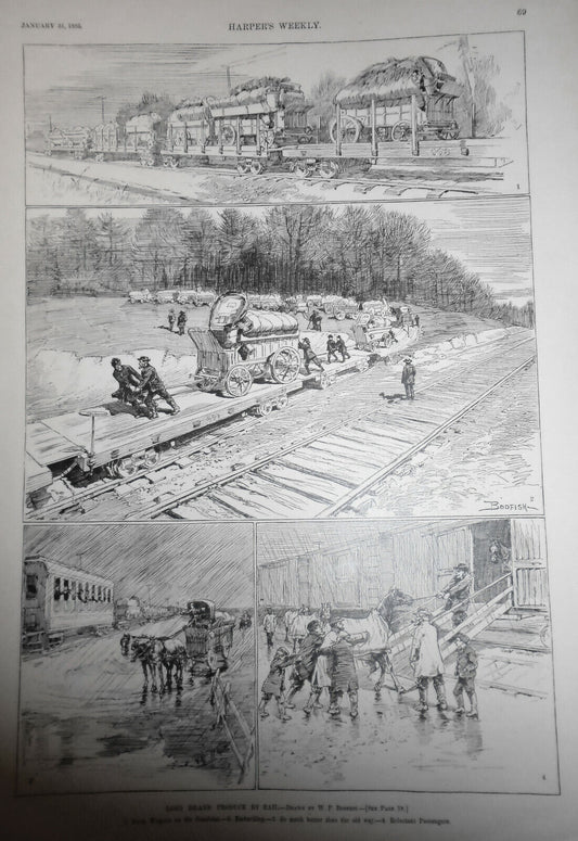 Long Island Produce By Rail - Drawn By W P Bodfish -- Harper's Weekly 1885