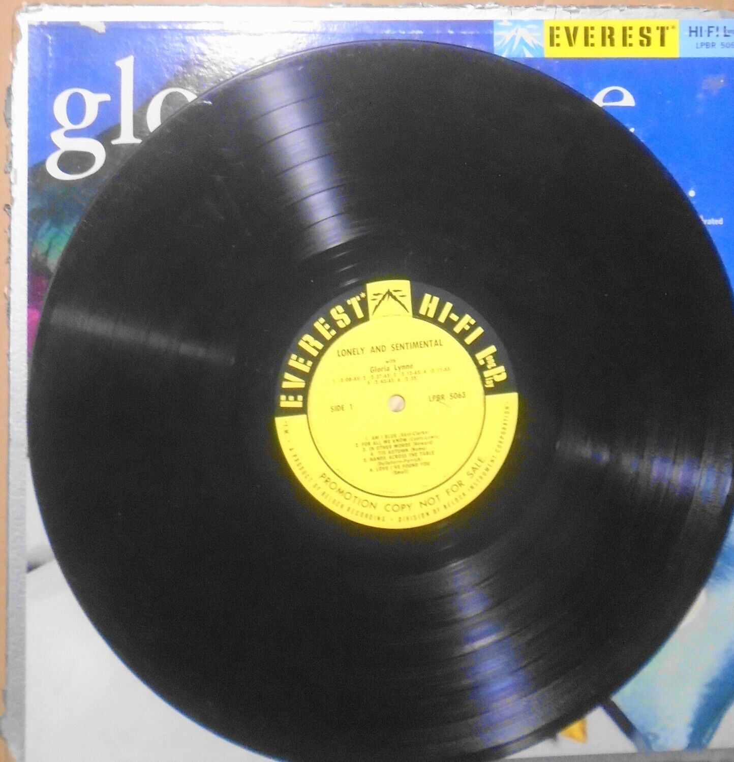 Gloria Lynne - Lonely and Sentimental - Promo LP 1960. Everest LPBR 5063. Mono.