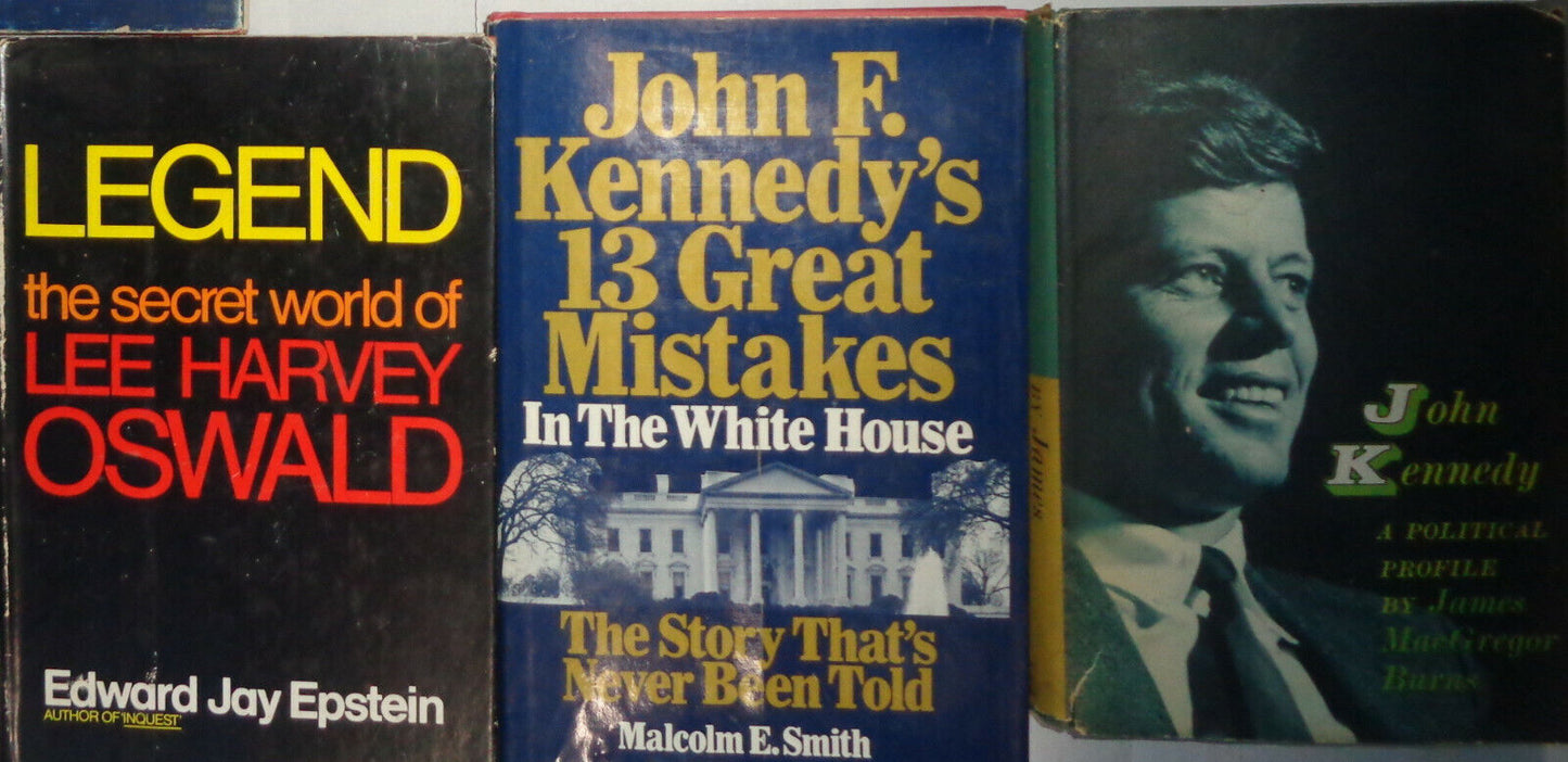 16 John F. Kennedy hardcovers - Profiles in Courage, 1000 Days, Reckless Youth..