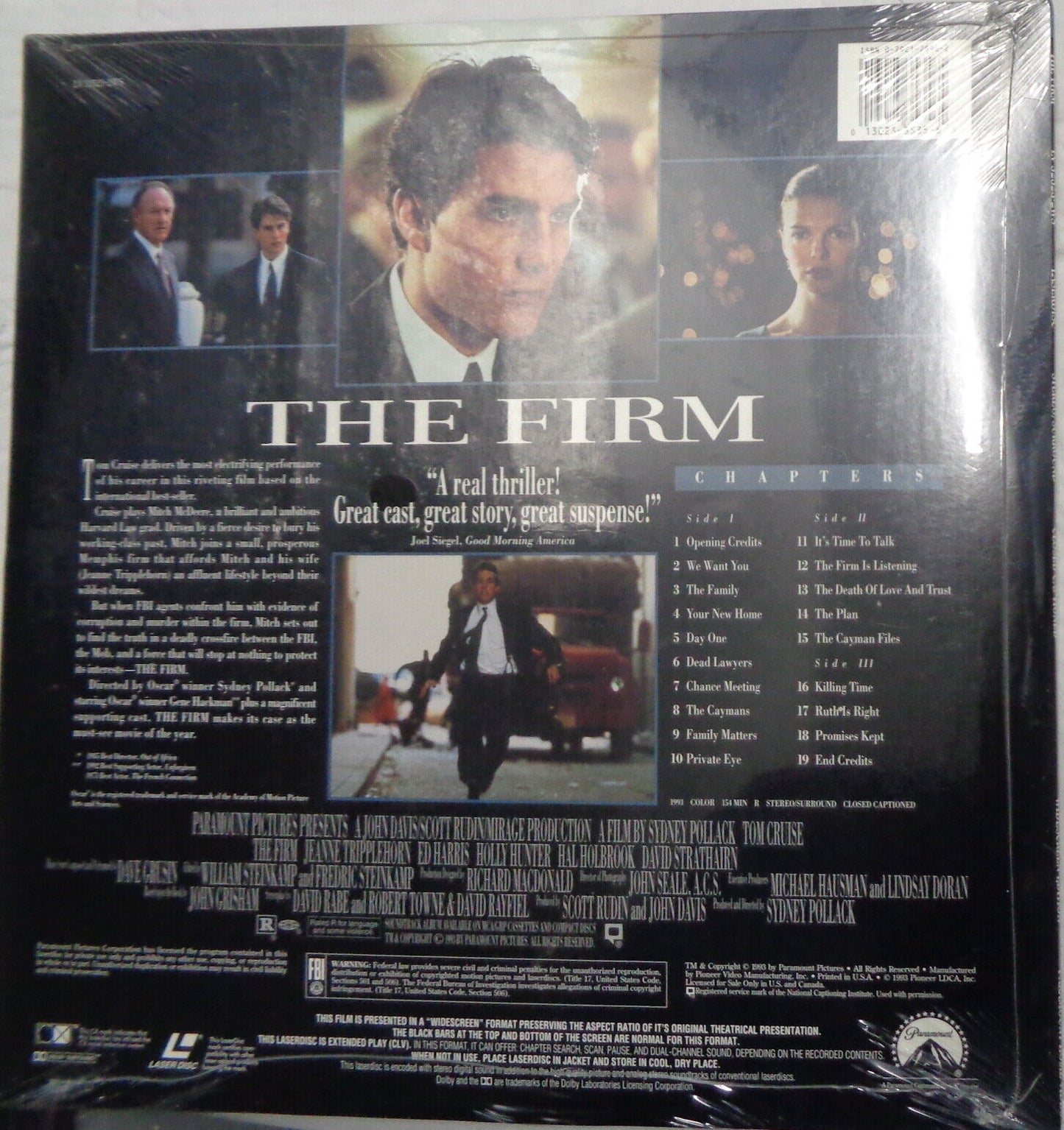 The Firm Laserdisc Brand New, Sealed -  - Widescreen - Tom Cruise