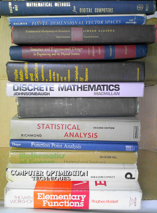 12 Mathematics hardcover books lot