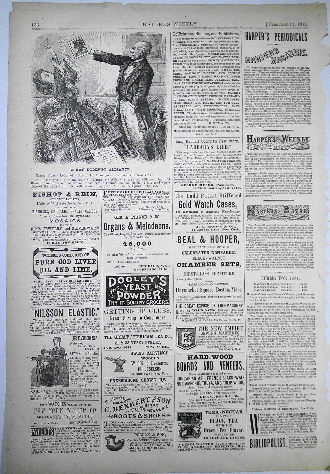 [Race] A San Domingo Alliance, by Th. Worth - Harper's Weekly, February 11, 1871