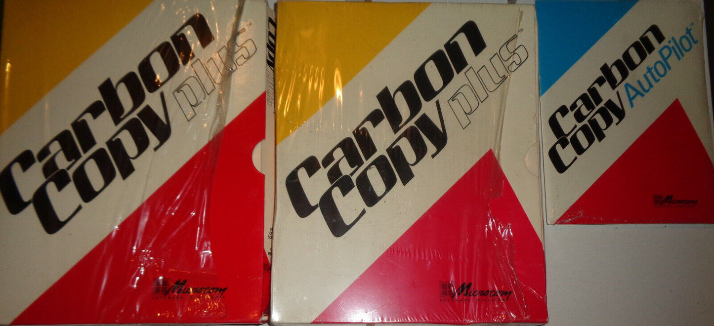 Carbon Copy Plus : 2 copies + Carbon Copy Autopilot (new) - 1989 5 1/4" for IBM