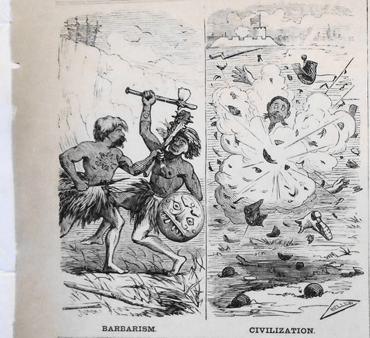 Barbarism. Civilization. By Frank Bellew - Harper's Weekly, October 8, 1870
