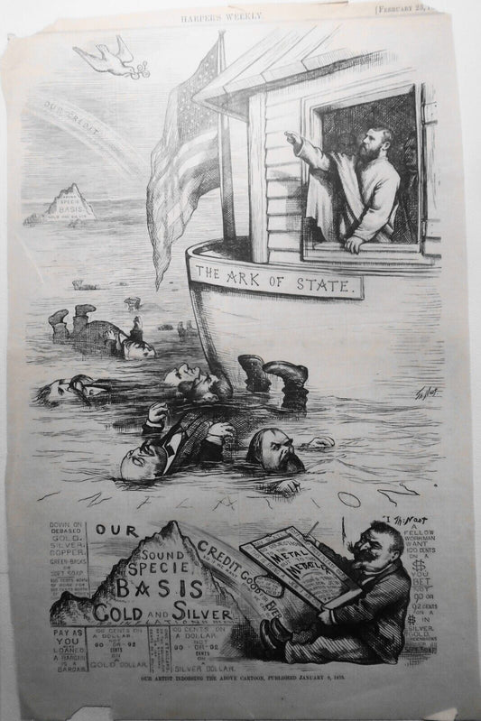 The Ark of State, by Thomas Nast  (our artist endorsing) - Harper's Weekly, 1875