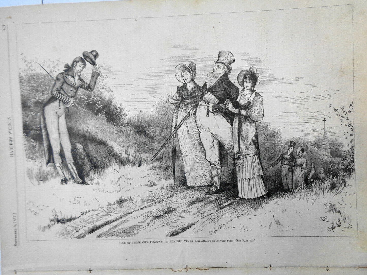 HARPER'S WEEKLY - SEPT 8, 1877 - ORIG COMPLETE ISSUE - ON COVER: "THE GOSSIPS"