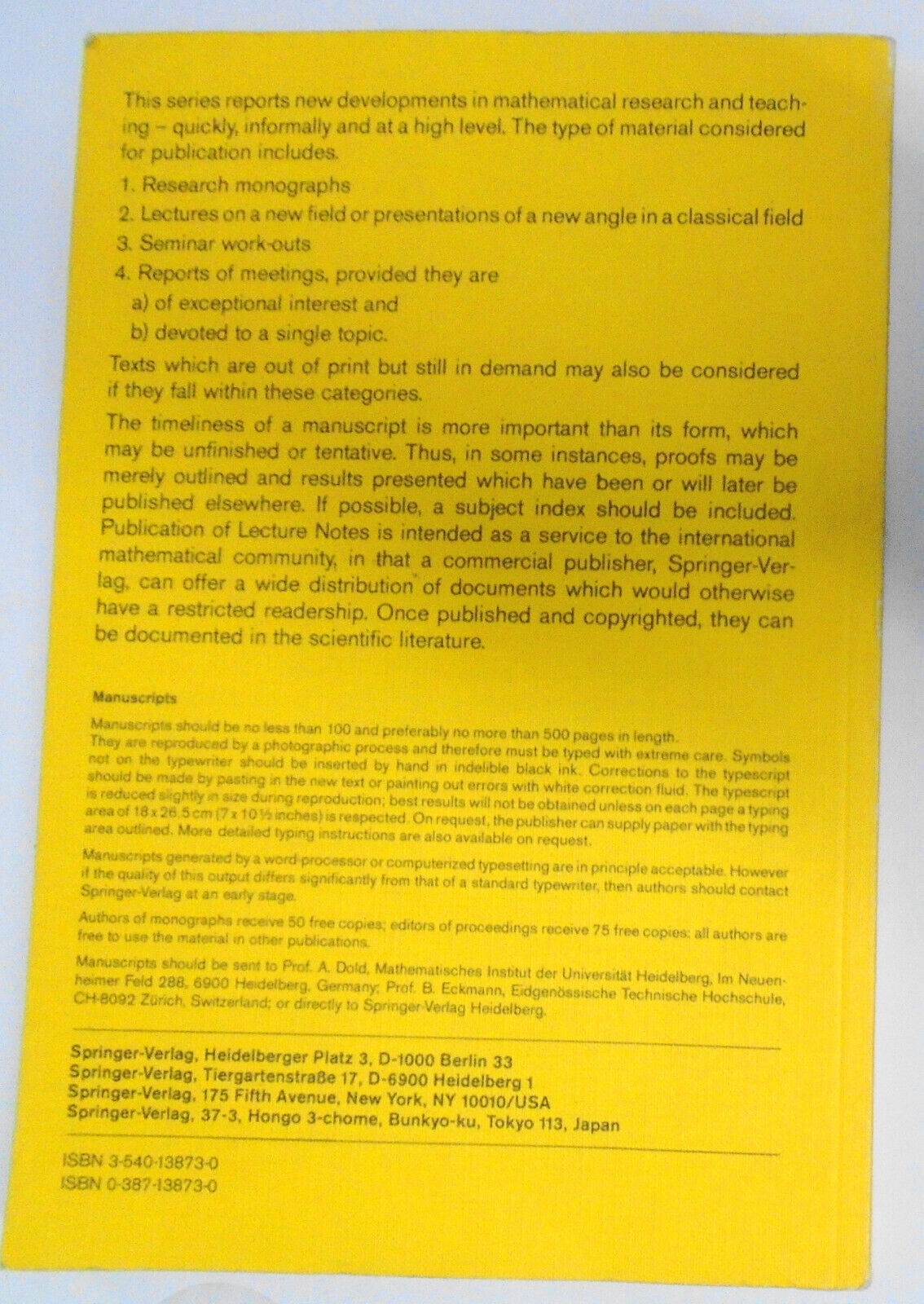Lecture Notes in Mathematics Ser.: Differential Geometry of Submanifolds : 1984
