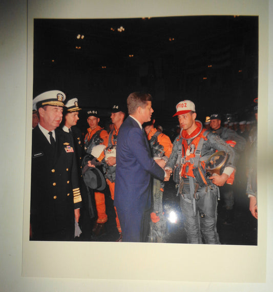 1962 President Kennedy Photo - North Carolina - Inspects seamen on Northhampton