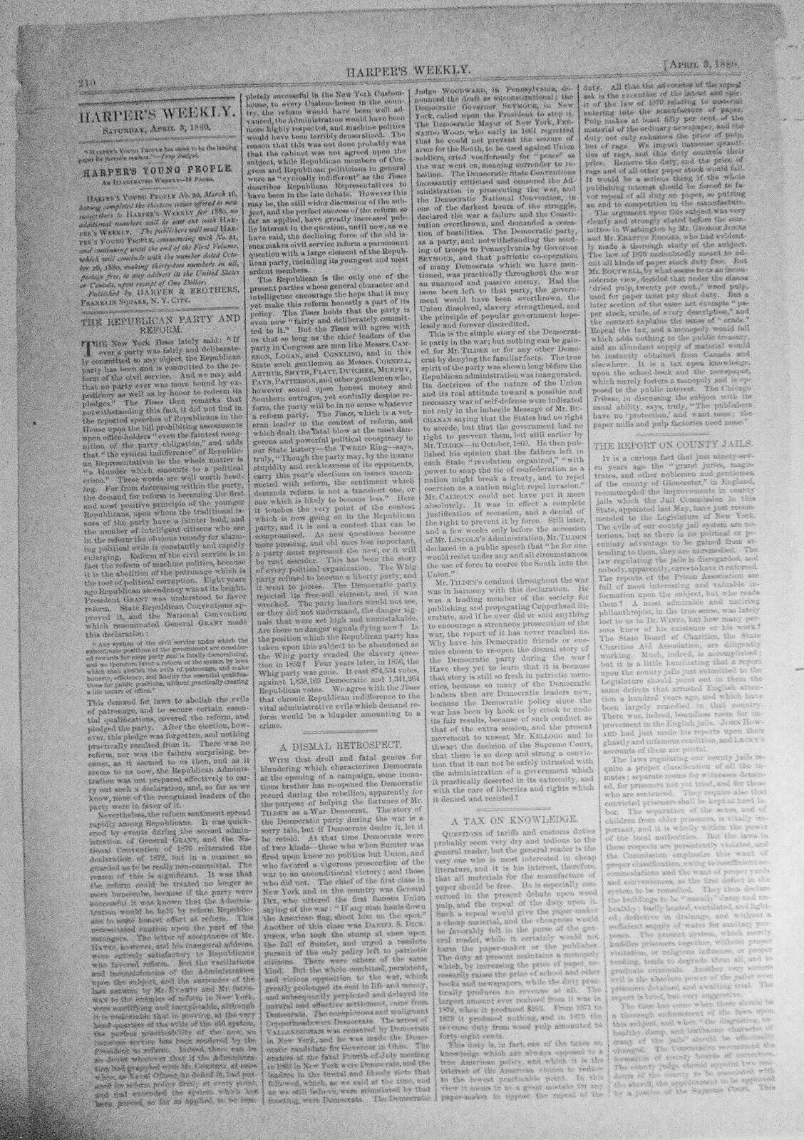 Explosion In the Winter Palace, St. Petersburg. Harper's Weekly  1880 - ORIGINAL