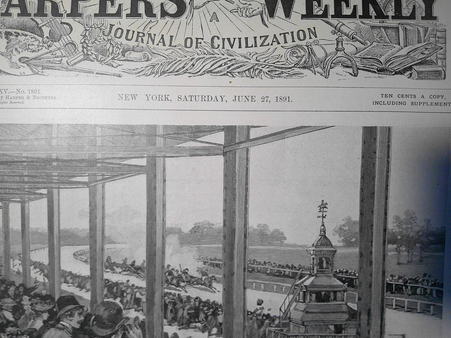 [Horse racing]  The Suburban Finish, by T. de Thulstrup. Harper's Weekly, 1891