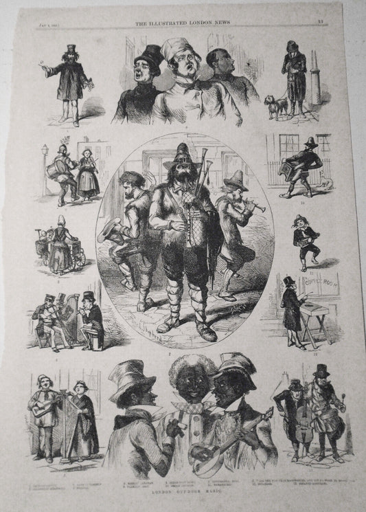 London Out-door Music -- The Illustrated London News - January 1, 1859